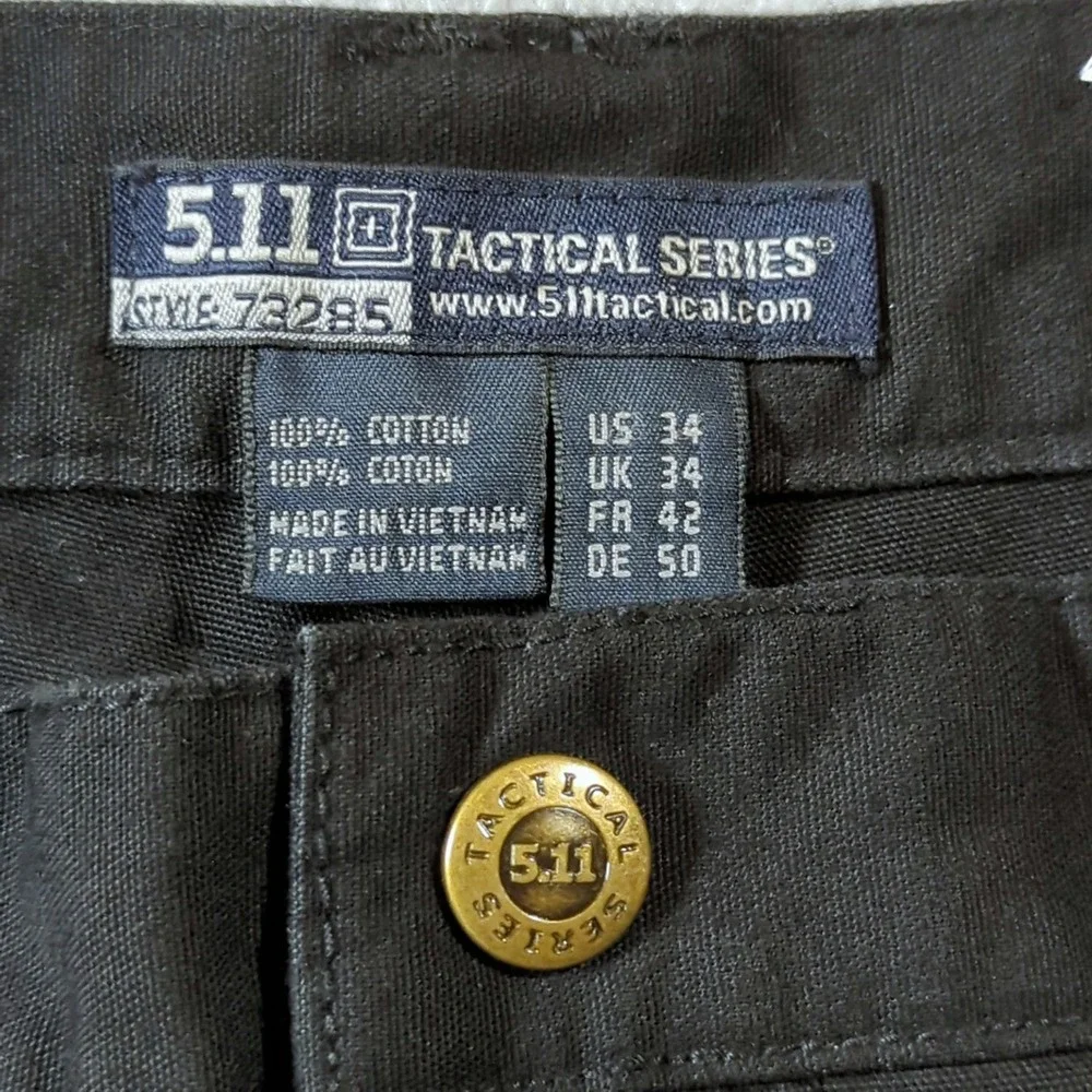 5.11 Tactical Series Cargo Shorts Mens 34 Black Cotton Canvas Utility 9